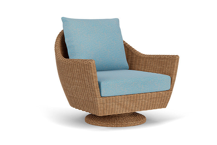 Lloyd Flanders - Tobago Swivel Rocker Lounge Chair In Hyacinth Finish With Leeds Light Blue Fabric - 4260810932058 view 1