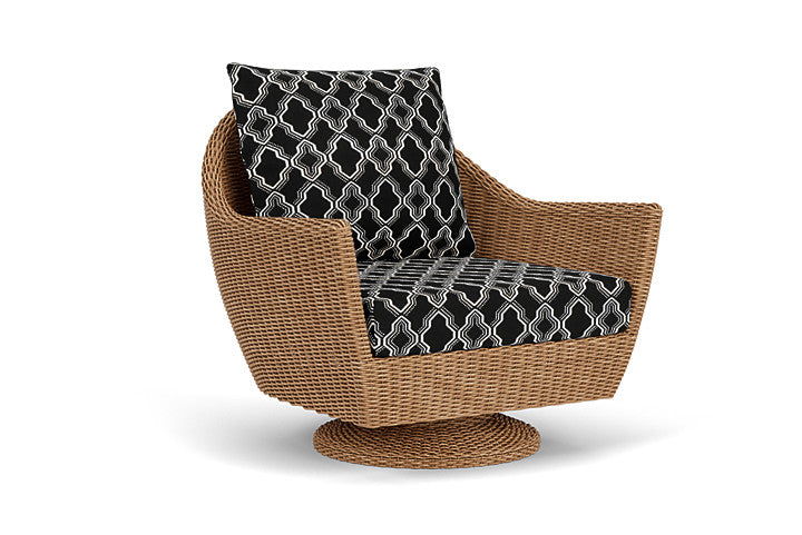 Lloyd Flanders - Tobago Swivel Rocker Lounge Chair In Hyacinth Finish With Luna Onyx Fabric - 4260810932071 view 1