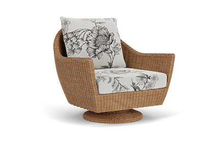 Lloyd Flanders - Tobago Swivel Rocker Lounge Chair In Hyacinth Finish With Serena Floral Dove Fabric - 4260810932077 view 1