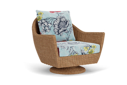 Lloyd Flanders - Tobago Swivel Rocker Lounge Chair In Hyacinth Finish With Serena Floral Meadow Fabric - 4260810932079 view 1
