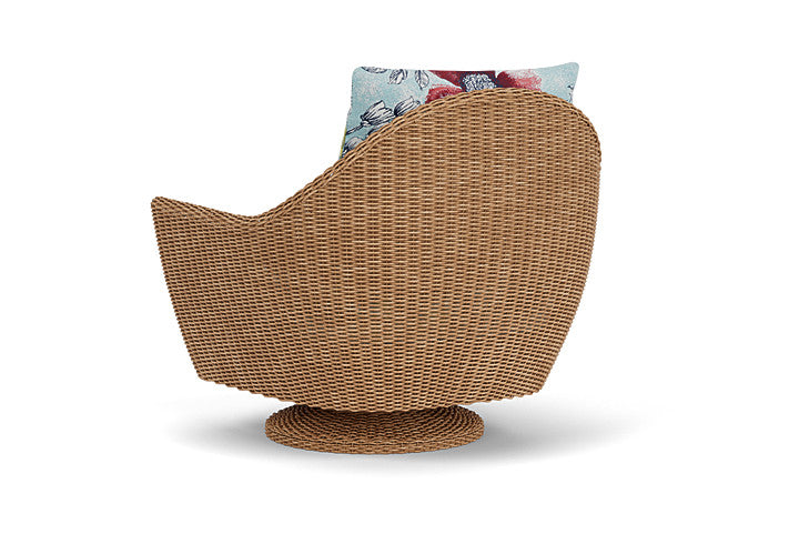 Lloyd Flanders - Tobago Swivel Rocker Lounge Chair In Hyacinth Finish With Serena Floral Meadow Fabric - 4260810932079 view 2