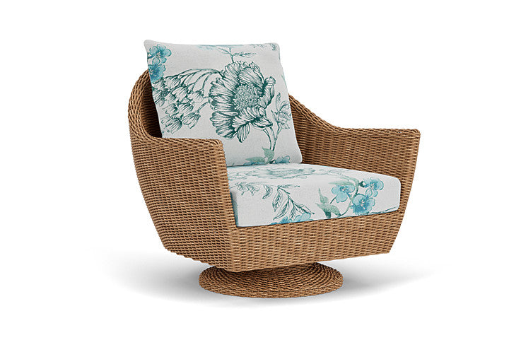 Lloyd Flanders - Tobago Swivel Rocker Lounge Chair In Hyacinth Finish With Serena Floral Mist Fabric - 4260810932078 view 1