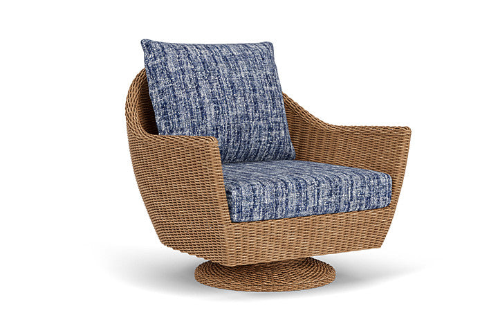 Lloyd Flanders - Tobago Swivel Rocker Lounge Chair In Hyacinth Finish With Visions Cobalt Fabric - 426081093683 view 1