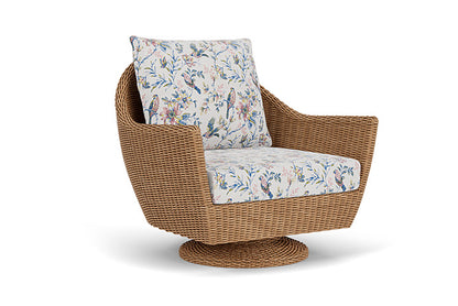 Lloyd Flanders - Tobago Swivel Rocker Lounge Chair In Hyacinth Finish With Whimsical Bird Song Fabric - 4260810932080 view 1