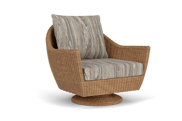 Lloyd Flanders - Tobago Swivel Rocker Lounge Chair In Hyacinth Finish With Woodgrain Ash Fabric - 426081093723 view 1
