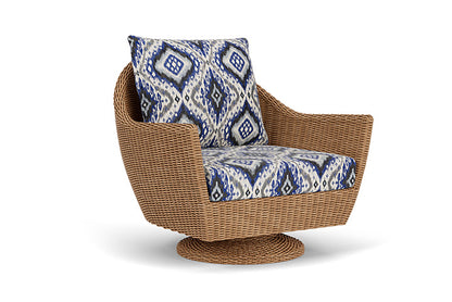Lloyd Flanders - Tobago Swivel Rocker Lounge Chair In Hyacinth Finish With Yoko Mediterranean Fabric - 426081093705 view 1