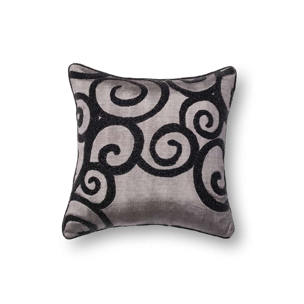 Loloi - P0010 Grey / Black 18in x 18in Cover Only Pillow - P008P0010GYBLPIL1 veiw 1
