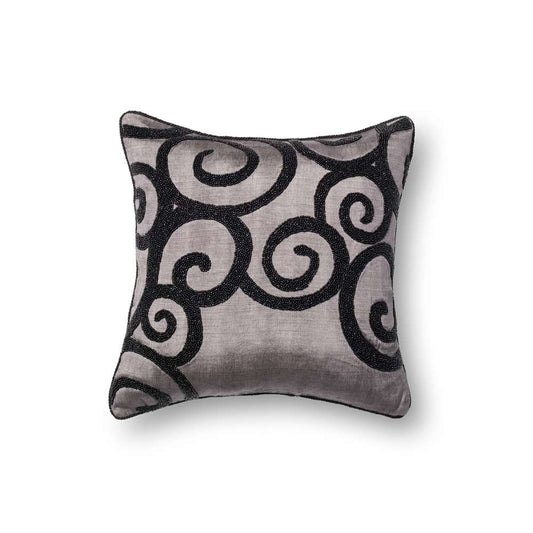 Loloi - P0010 Grey / Black 18in x 18in Cover w/Poly Pillow - PSETP0010GYBLPIL1 veiw 1