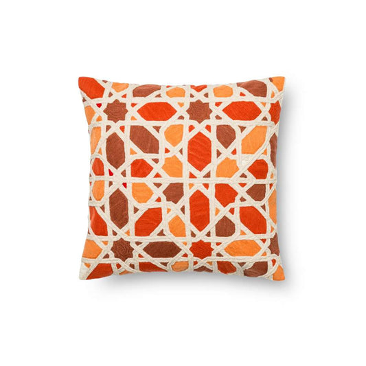 Loloi - P0301 Orange / Red 18in x 18in Cover Only Pillow - P012P0301ORREPIL1 veiw 1