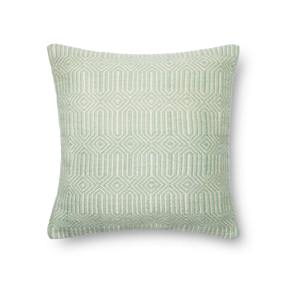Loloi - P0339 Aqua / Ivory 22in x 22in Cover Only Pillow - P051P0339AQIVPIL3 veiw 1