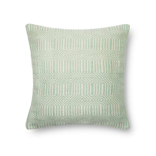 Loloi - P0339 Aqua / Ivory 22in x 22in Cover w/Down Pillow - DSETP0339AQIVPIL3 veiw 1