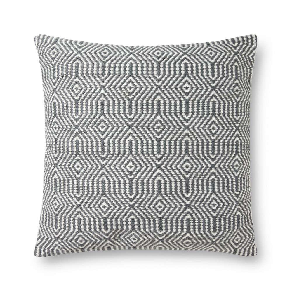 Loloi - P0339 Charcoal / White 22in x 22in Cover w/Down Pillow - DSETP0339CCWHPIL3 veiw 1