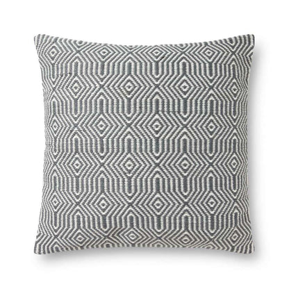 Loloi - P0339 Charcoal / White 22in x 22in Cover w/Down Pillow - DSETP0339CCWHPIL3 veiw 1