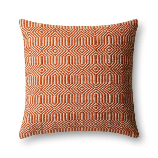 Loloi - P0339 Orange / Ivory 22in x 22in Cover w/Poly Pillow - PSETP0339ORIVPIL3 veiw 1