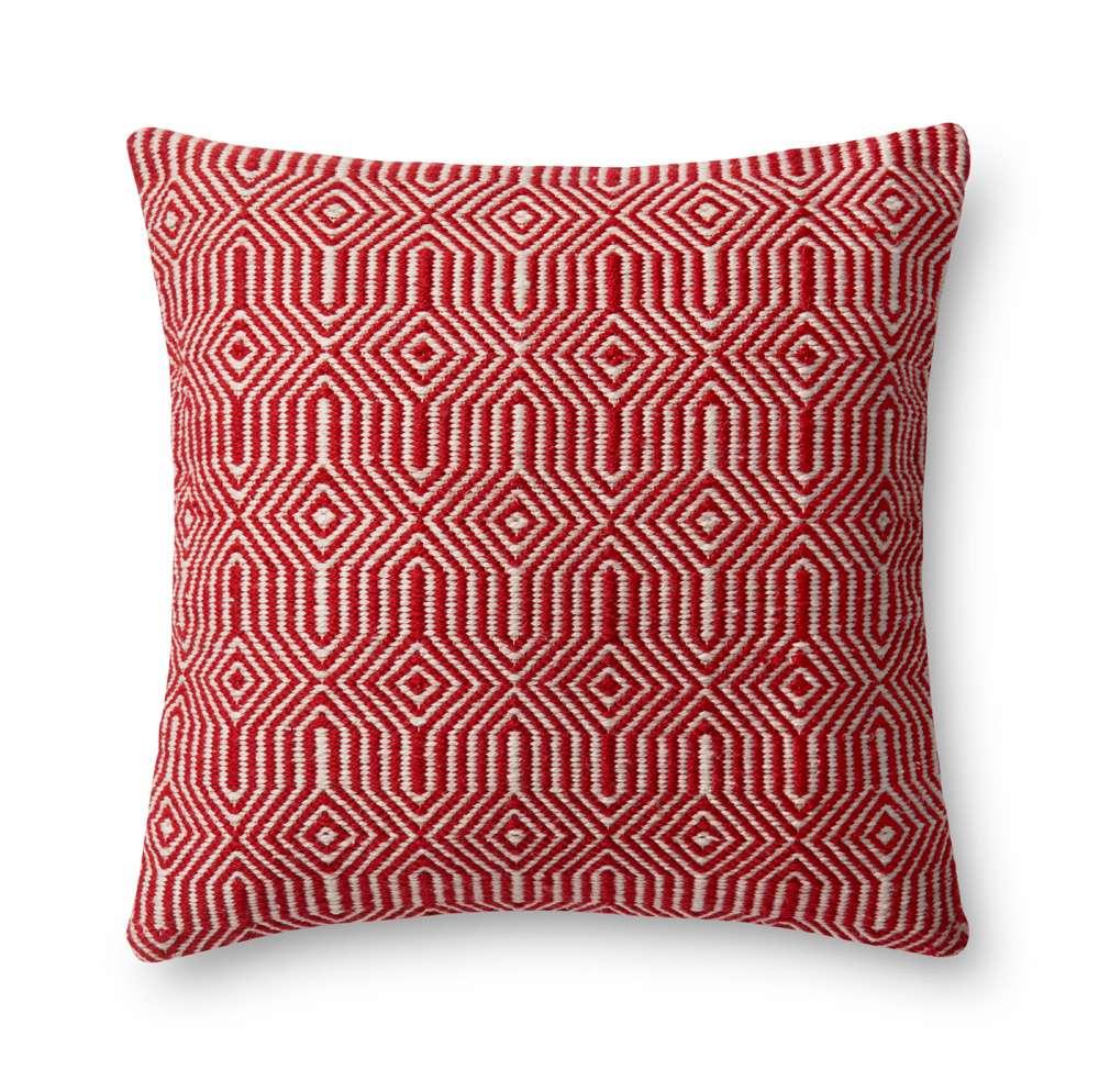 Loloi - P0339 Red / Ivory 22in x 22in Cover w/Down Pillow - DSETP0339REIVPIL3 veiw 1