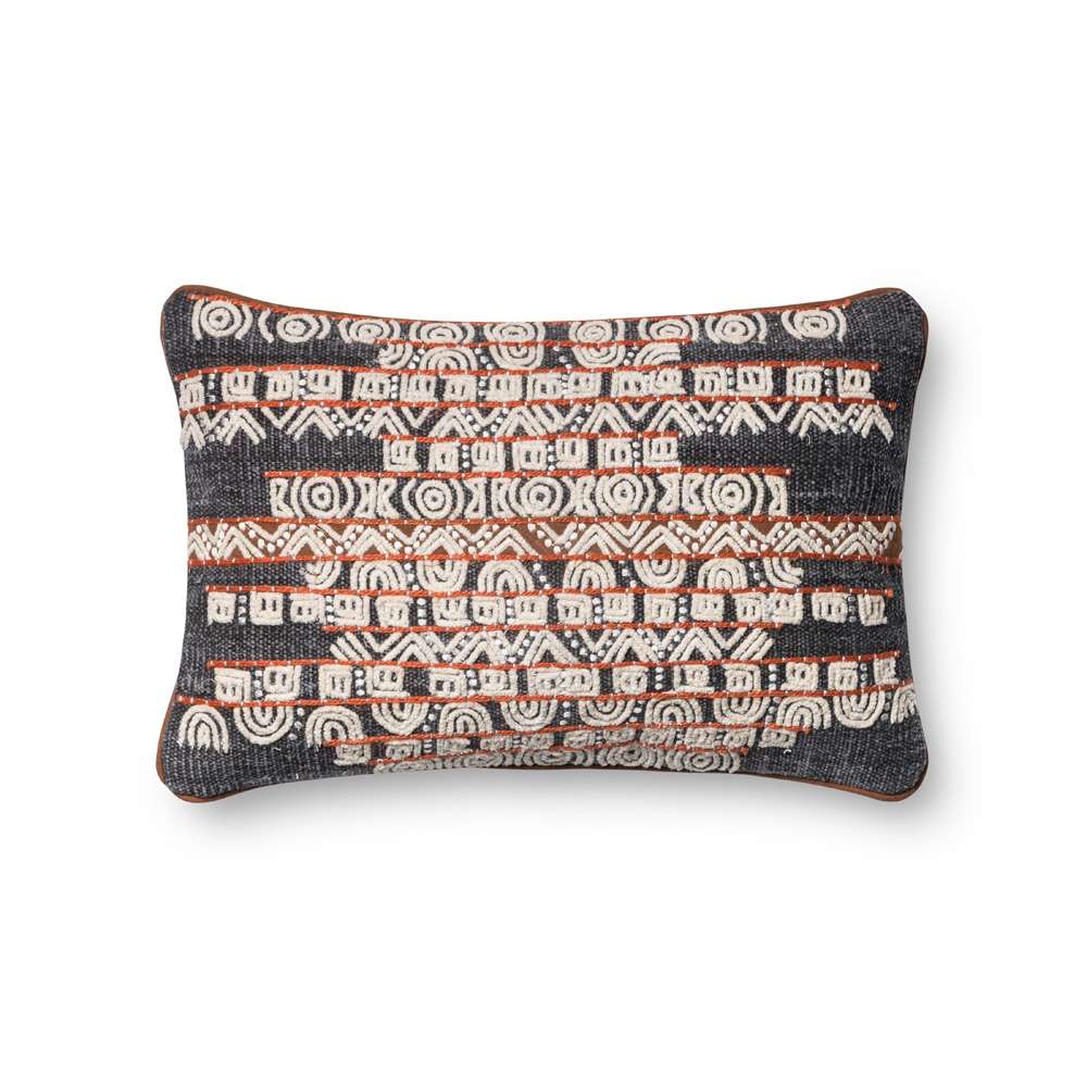 Loloi - P0378 Blue / Rust 13in x 21in Cover w/Down Pillow - DSETP0378BBRUPIL5 veiw 1