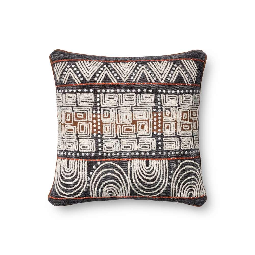 Loloi - P0379 Blue / Rust 18in x 18in Cover w/Down Pillow - DSETP0379BBRUPIL1 veiw 1