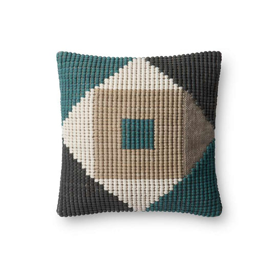 Loloi - P0505 Teal / Multi 18in x 18in Cover Only Pillow - P051P0505TEMLPIL1 veiw 1