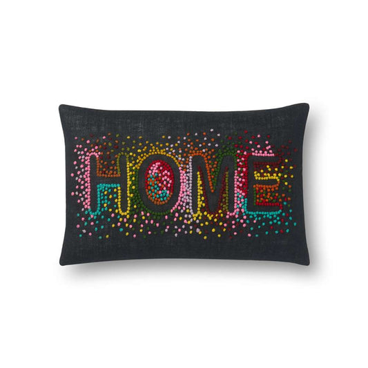 Loloi - P0560 Black / Multi 13in x 21in Cover w/Down Pillow - DSETP0560BLMLPIL5 veiw 1