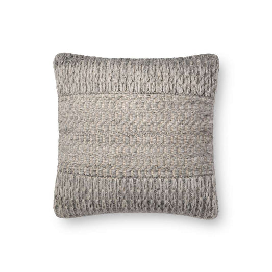 Loloi - P0697 Grey 18in x 18in Cover w/Poly Pillow - PSETP0697GY00PIL1 veiw 1