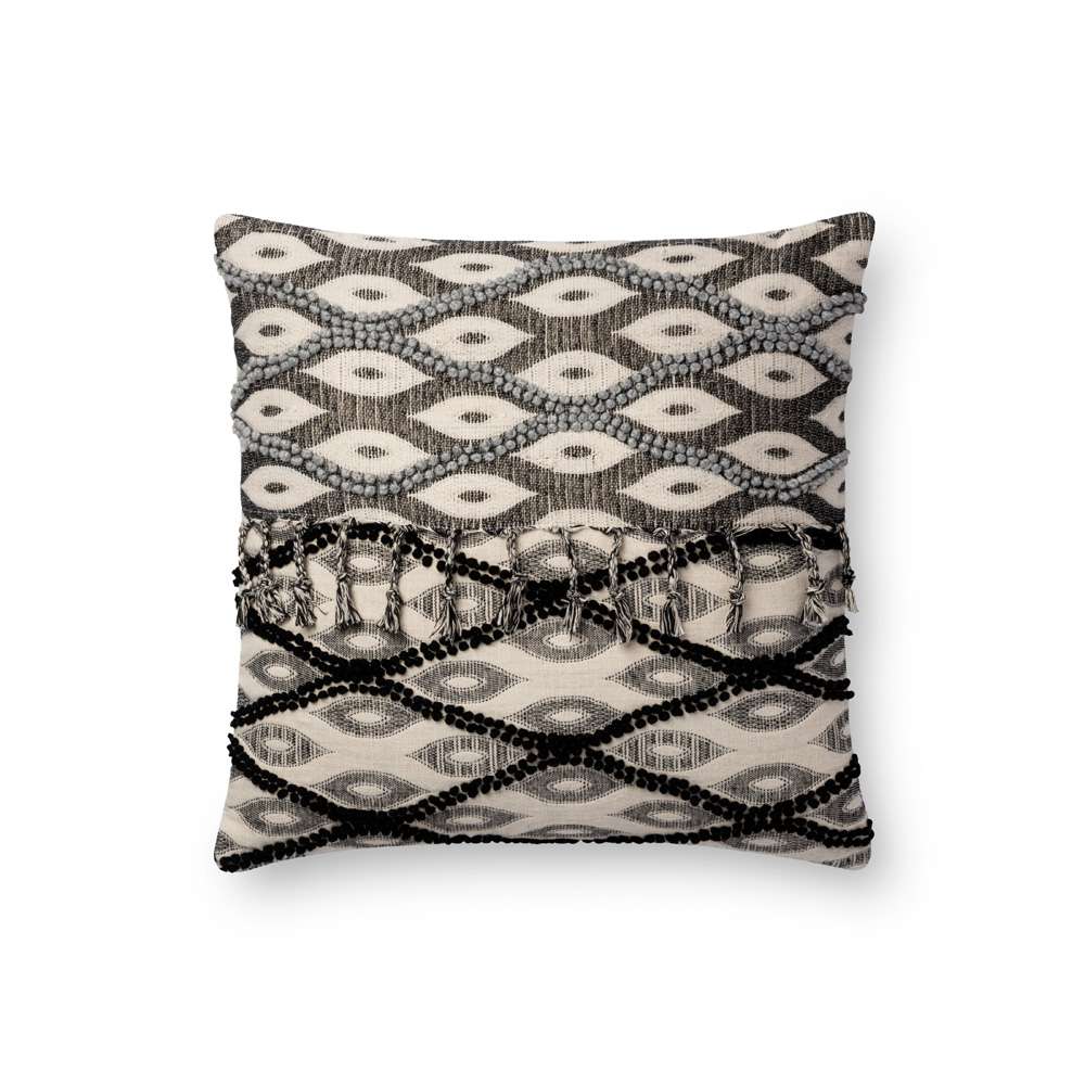 Loloi - P0698 Black / White 18in x 18in Cover Only Pillow - P159P0698BLWHPIL1 veiw 1