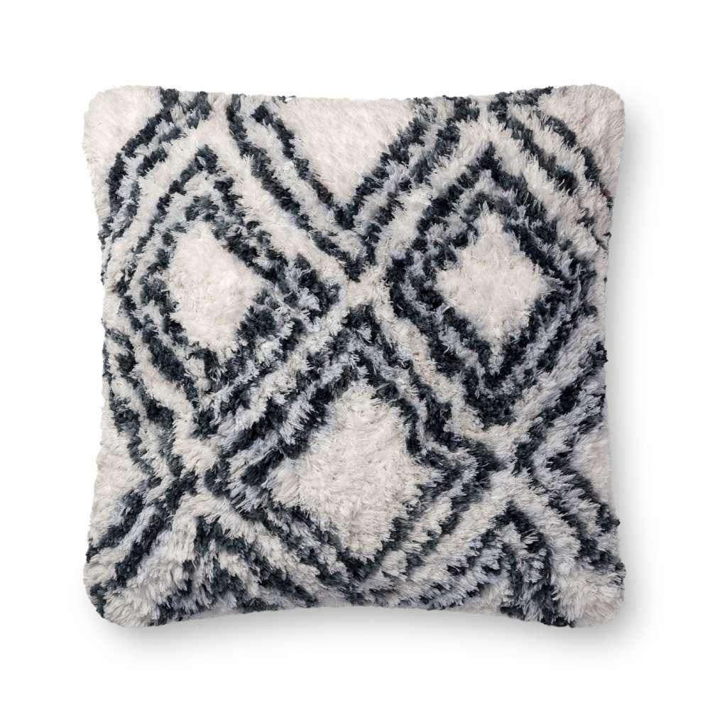 Loloi - P0711 Charcoal / White 22in x 22in Cover Only Pillow - P143P0711CCWHPIL3 veiw 1