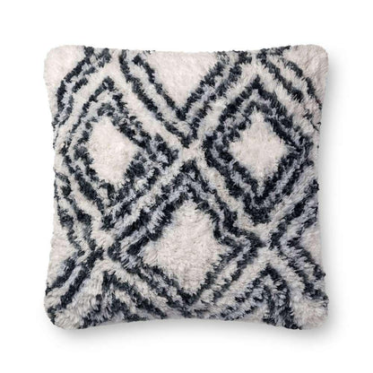 Loloi - P0711 Charcoal / White 22in x 22in Cover Only Pillow - P143P0711CCWHPIL3 veiw 1