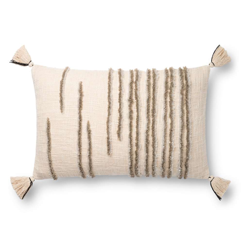 Loloi - P0832 Natural / Stone 22in x 22in Cover w/Down Pillow - DSETP0832NASNPIL3 veiw 1