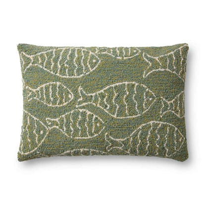 Loloi - P0908 Green 16in x 26in Cover Only Pillow - P221P0908GR00PI15 veiw 1