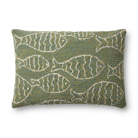 Loloi - P0908 Green 16in x 26in Cover w/Down Pillow - DSETP0908GR00PI15 veiw 1