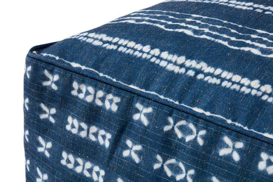 Loloi - PF0007 Indigo / Ivory 20inW x 20inD x 12inH Pouf - PF03PF0007INIVPF02 veiw 2