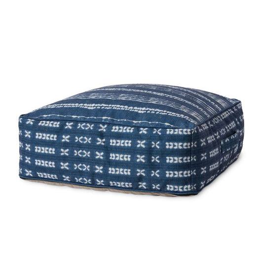 Loloi - PF0008 Indigo / Ivory 24inW x 24inD x 8inH Pouf - PF03PF0008INIVFL03 veiw 1