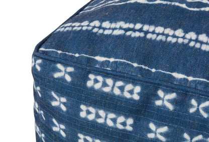 Loloi - PF0008 Indigo / Ivory 24inW x 24inD x 8inH Pouf - PF03PF0008INIVFL03 veiw 2