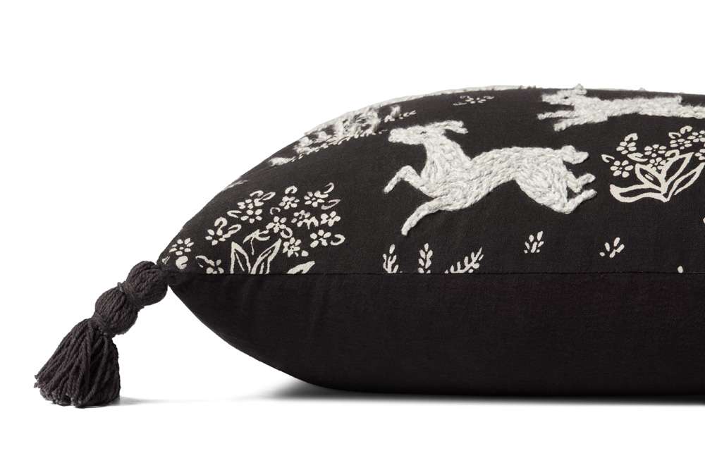 Loloi - PLL0027 Black / Ivory 13in x 21in Cover Only Pillow - P012PLL0027BLIVPIL5 veiw 2