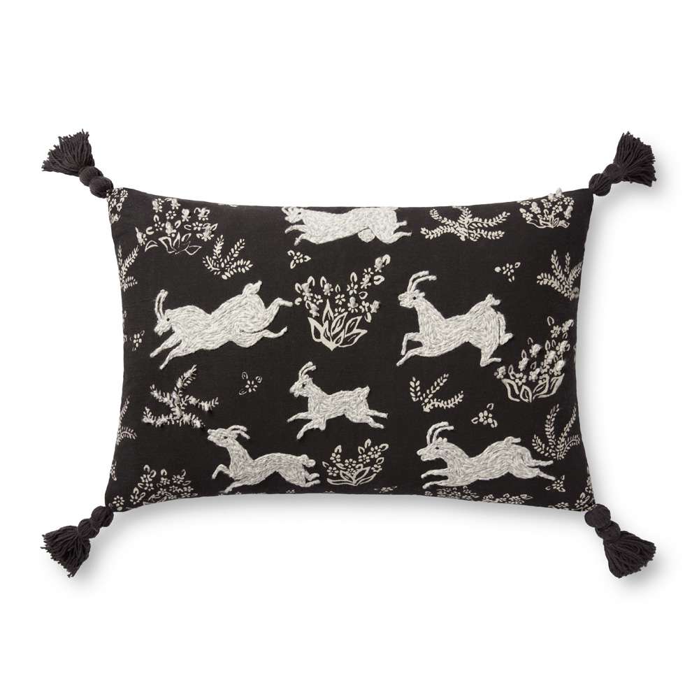 Loloi - PLL0027 Black / Ivory 13in x 21in Cover w/Down Pillow - DSETPLL0027BLIVPIL5 veiw 1