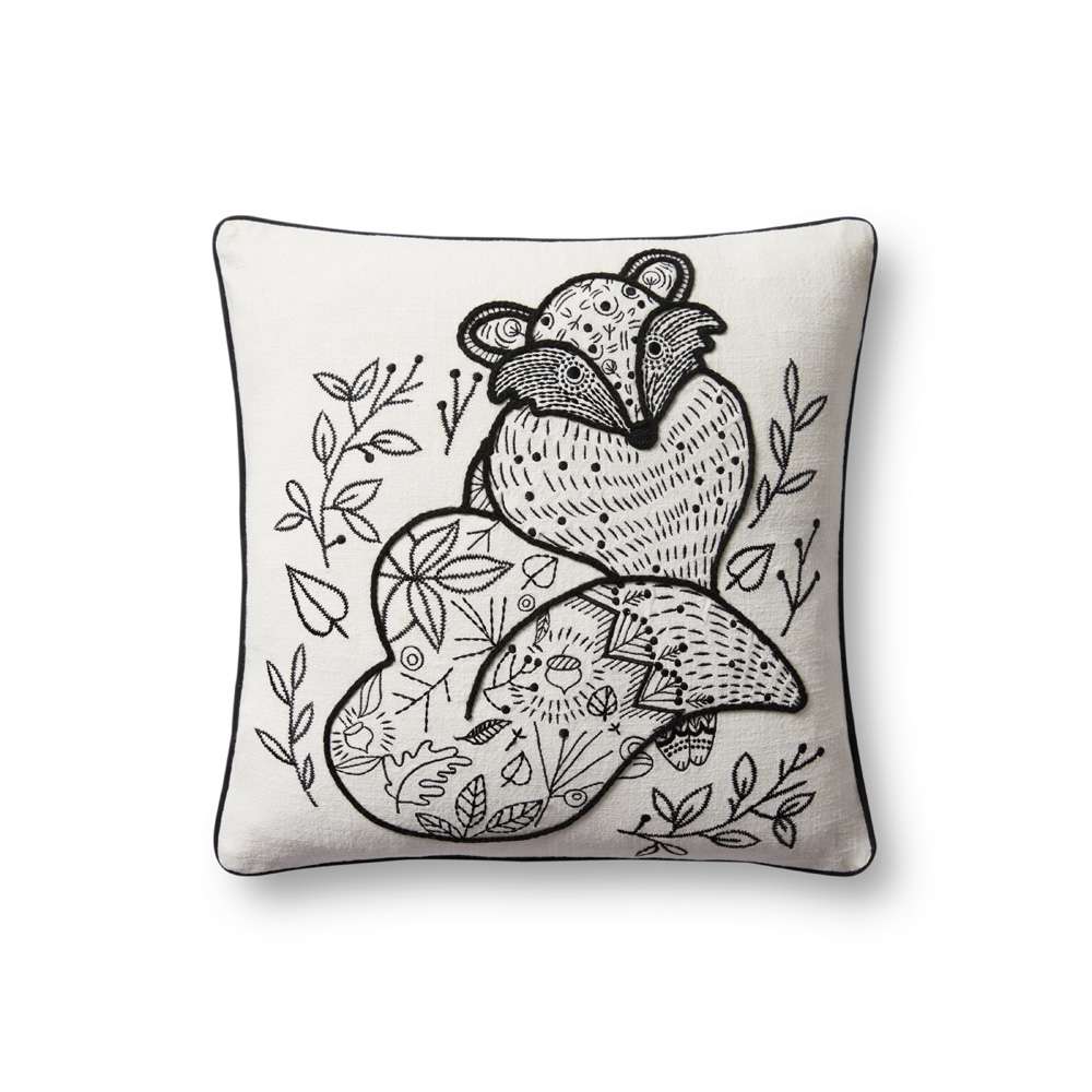 Loloi - PLL0030 Black / Natural 18in x 18in Cover w/Poly Pillow - PSETPLL0030BLNAPIL1 veiw 1