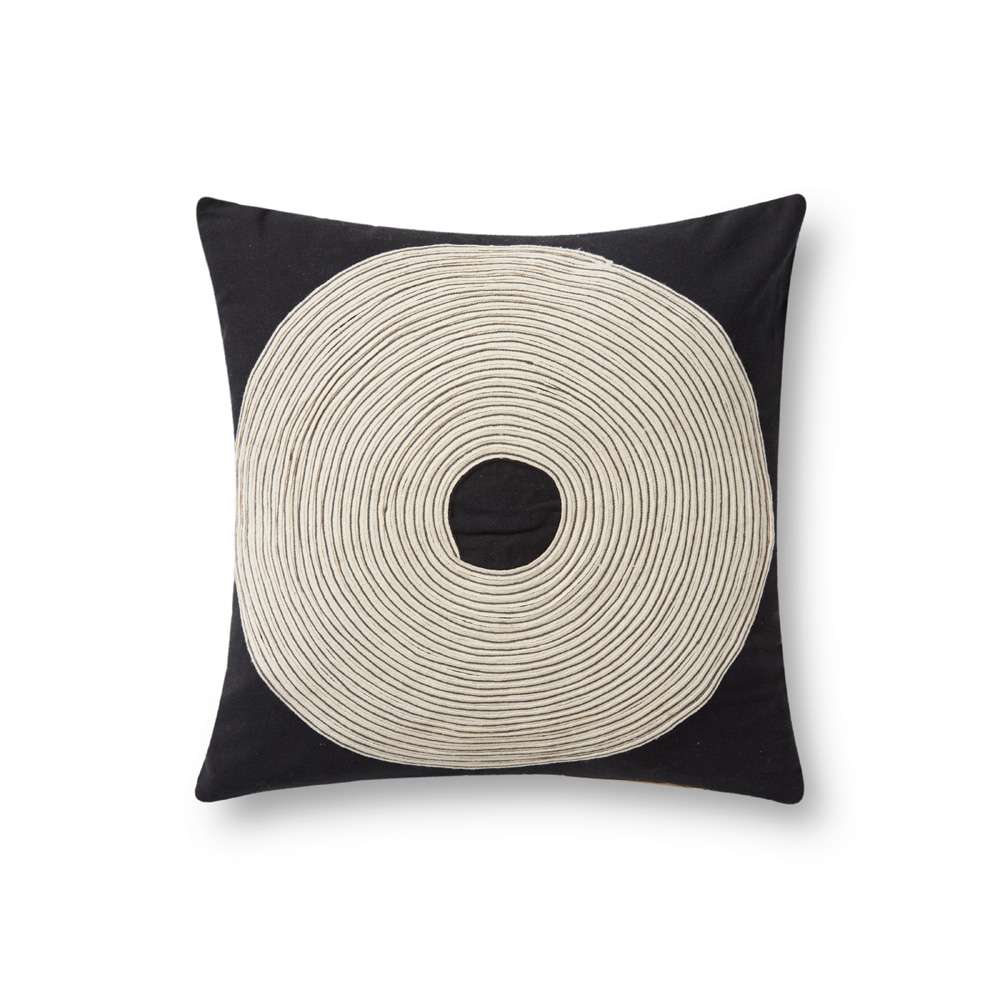 Loloi - PLL0035 Black / Natural 18in x 18in Cover w/Poly Pillow - PSETPLL0035BLNAPIL1 veiw 1