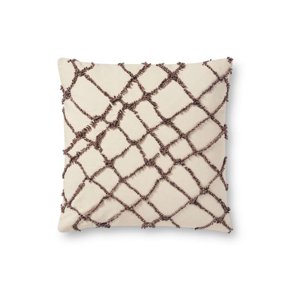 Loloi - PLL0043 Ivory / Black 18in x 18in Cover Only Pillow - P098PLL0043IVBLPIL1 veiw 1