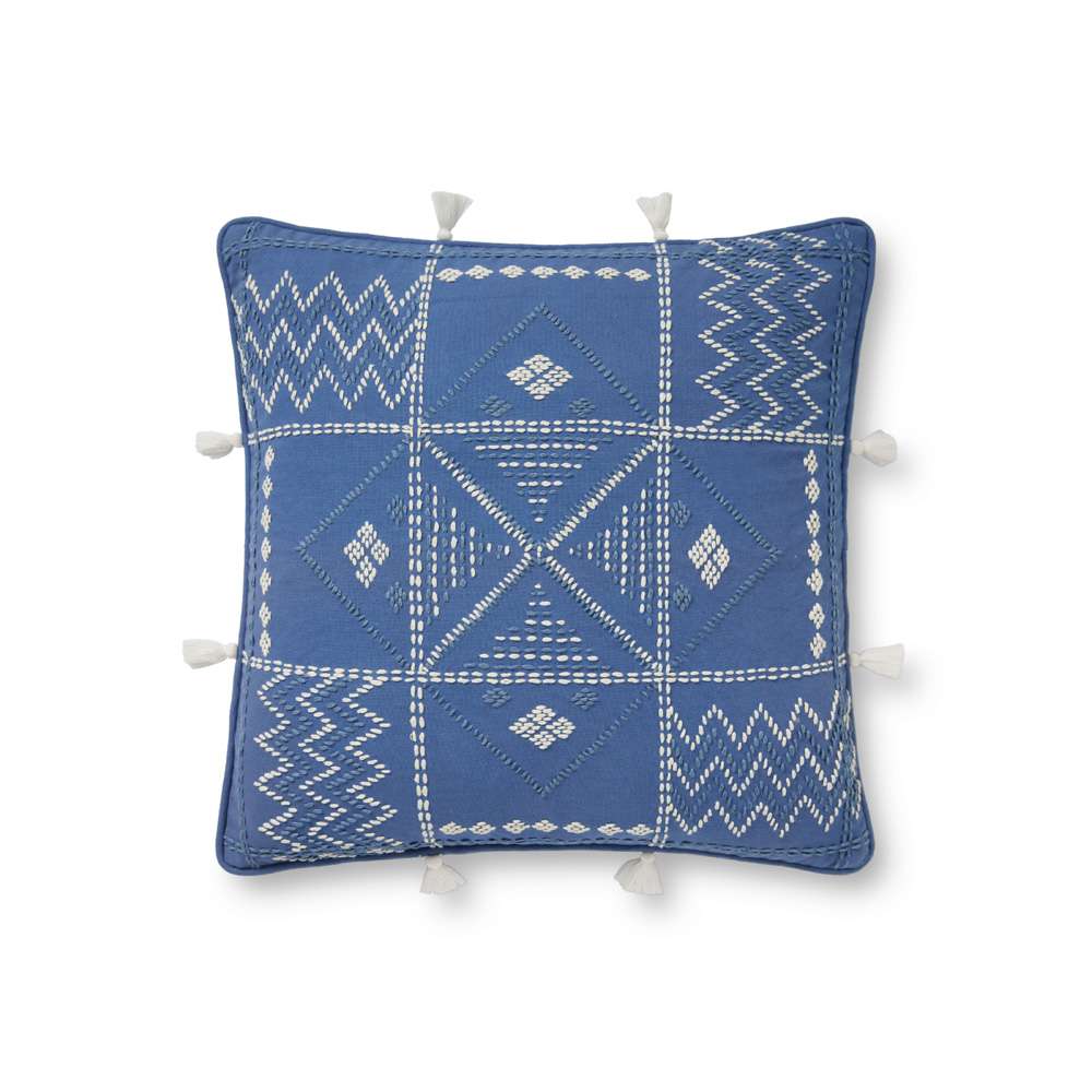 Loloi - PLL0049 Blue / Ivory 18in x 18in Cover Only Pillow - P012PLL0049BBIVPIL1 veiw 1