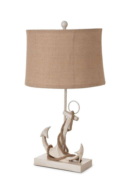 Lux Lighting - Anchor 28in Distressed White Polyresin Coastal Table Lamp, (Set of 2) - LUX-54401-WHITE veiw 1