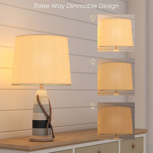 Lux Lighting - Buoy 27in Poly Coastal Table Lamp, Tri-color, (Set of 2)   - LUX-52076-TRI veiw 2