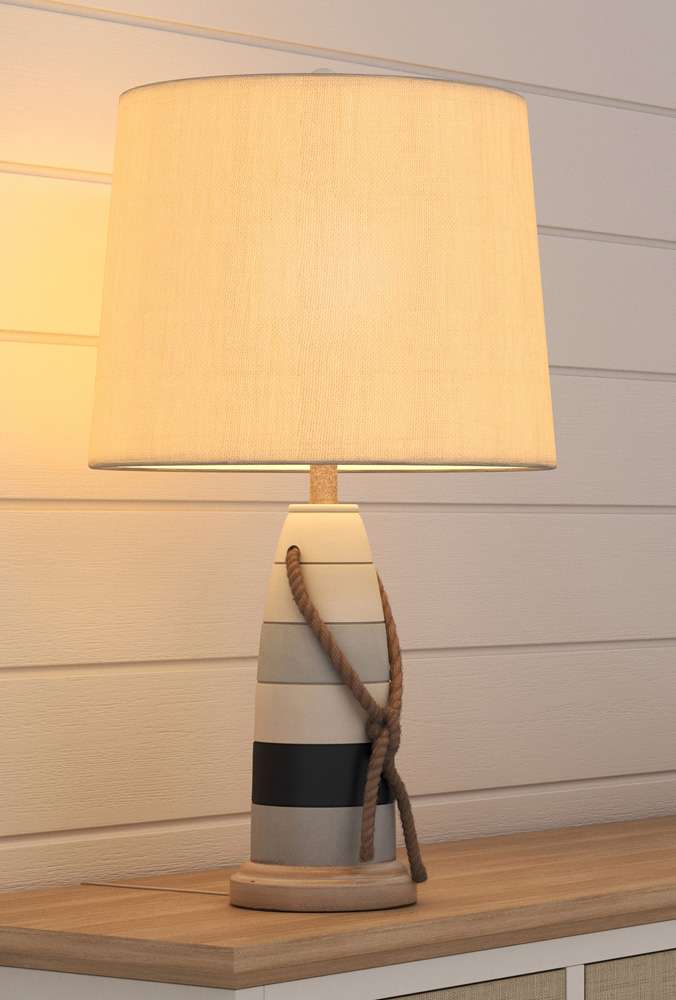 Lux Lighting - Buoy 27in Poly Coastal Table Lamp, Tri-color, (Set of 2)   - LUX-52076-TRI veiw 3