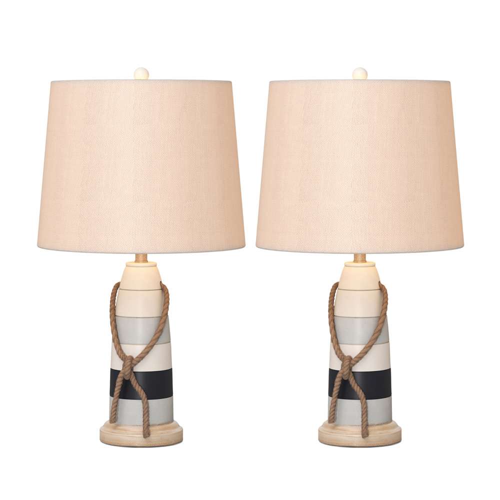 Lux Lighting - Buoy 27in Poly Coastal Table Lamp, Tri-color, (Set of 2)   - LUX-52076-TRI veiw 4