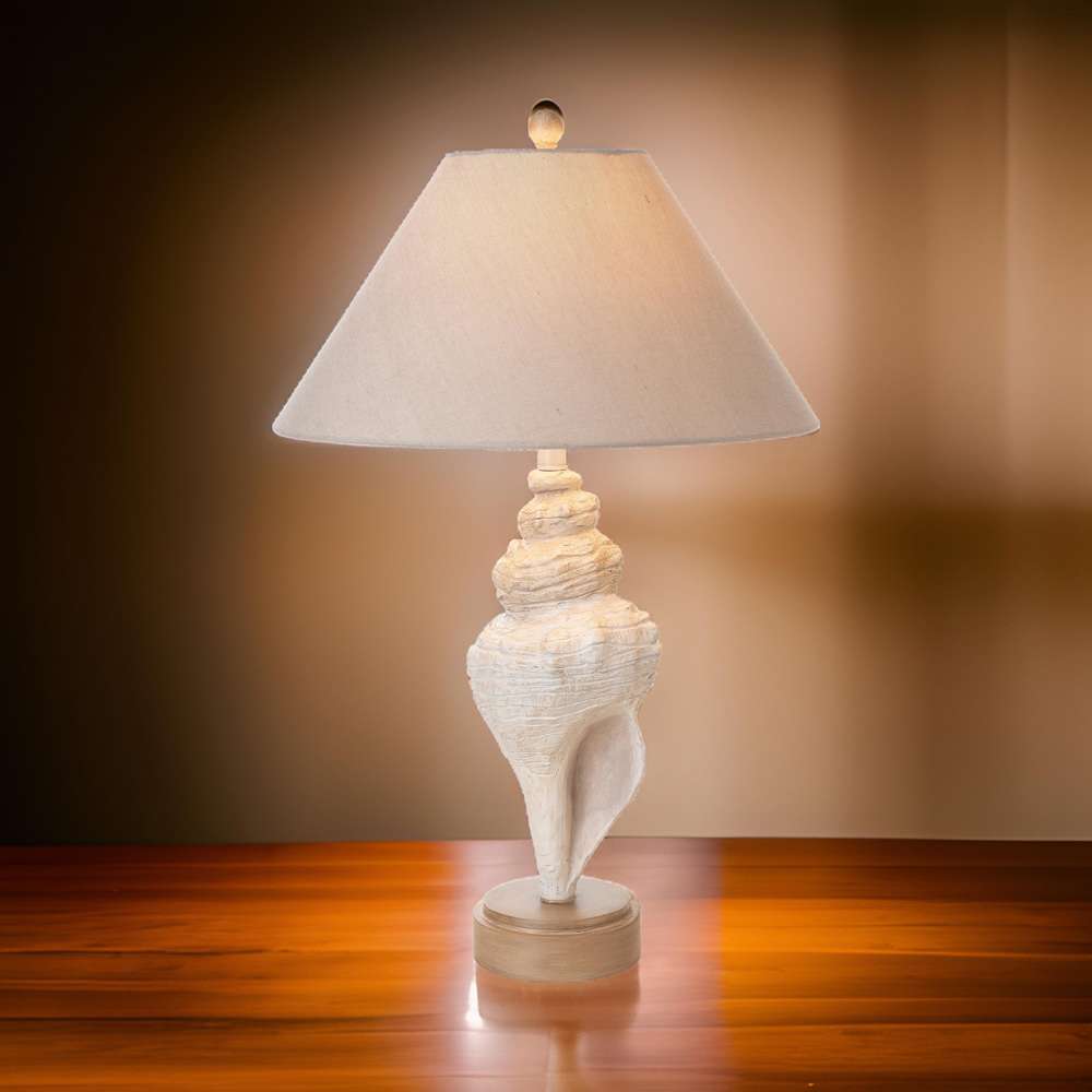 Lux Lighting - Conch 30in Seashell Coastal Table Lamp, (Set of 2) - LUX-6046-NAT veiw 4