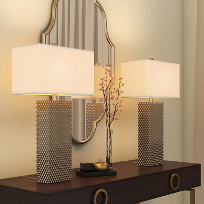 Lux Lighting - Elanor 29in Diamond Gold Polyresin Table Lamp, (Set of 2) - LUX-2047-GOLD veiw 2