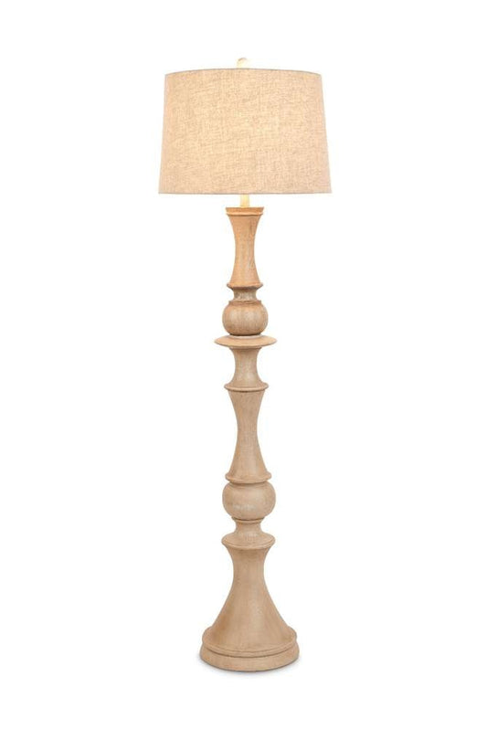 Lux Lighting - Emma 63in Polyresin Distressed Beige Floor Lamp, 1 pack - LUX-FL-C01-BEIGE_CLOSEOUT veiw 1
