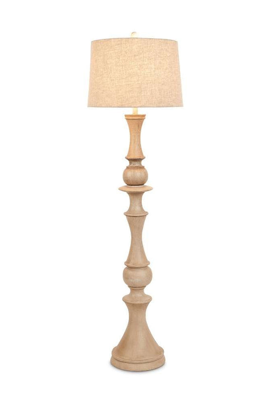 Lux Lighting - Emma 63in Polyresin Distressed Beige Floor Lamp, 1 pack - LUX-FL-C01-BEIGE_CLOSEOUT veiw 2