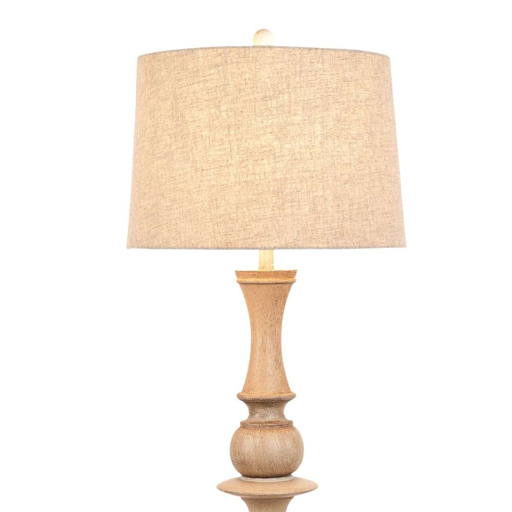 Lux Lighting - Emma 63in Polyresin Distressed Beige Floor Lamp, 1 pack - LUX-FL-C01-BEIGE_CLOSEOUT veiw 4