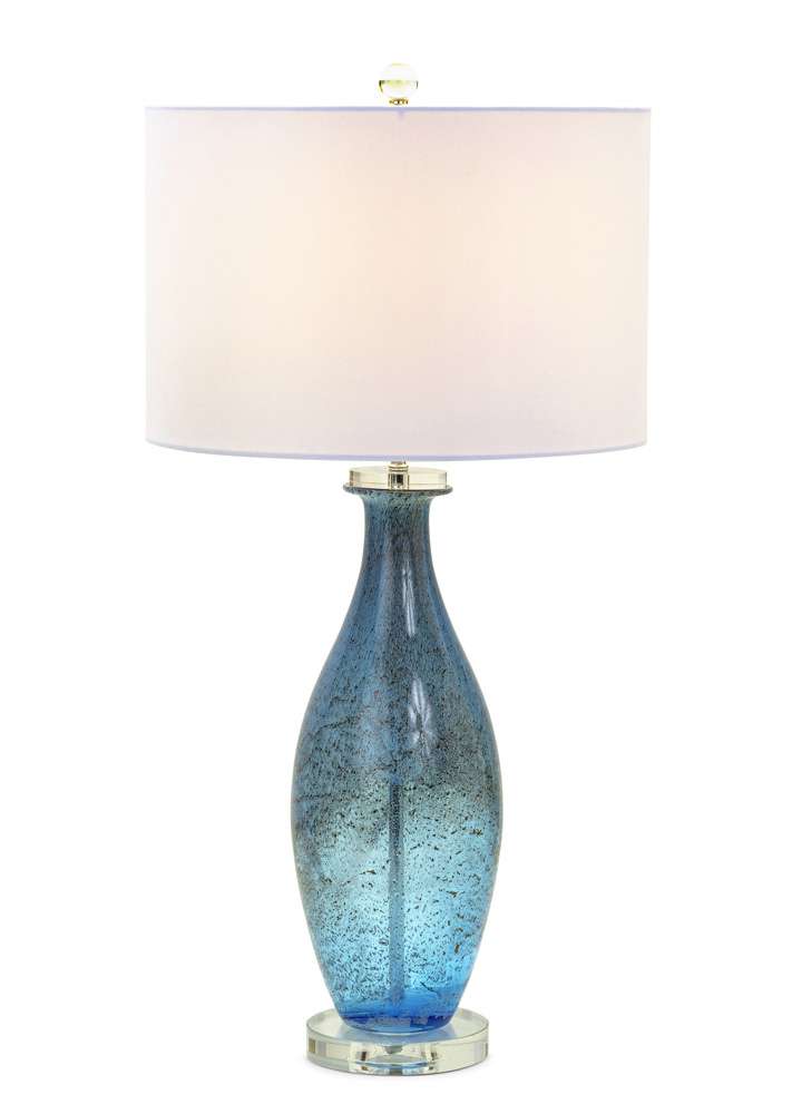 Lux Lighting - Everly 30” Blue tone Art Glass w/Crystal Base, (Set of 2) - LUX-041505-BLUE veiw 3