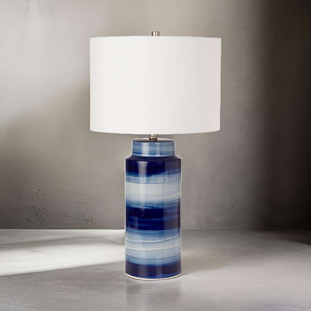 Lux Lighting - Felicity 30in Navy Ceramic Table Lamp, (Set of 2) - LUX-099-NAVY veiw 3